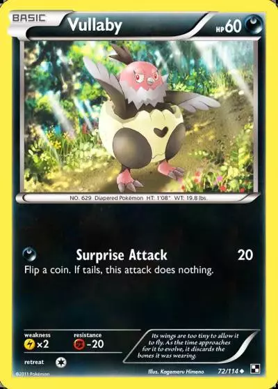 Vullaby 72/114 Black & White Pokemon card