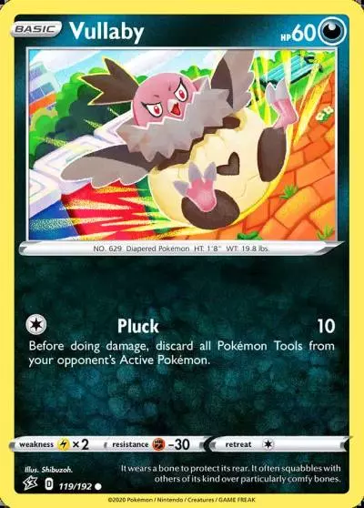 Vullaby 119/192 Rebel Clash Pokemon card