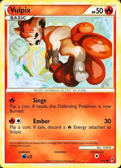 Vulpix 75/95 Call of Legends Pokemon card