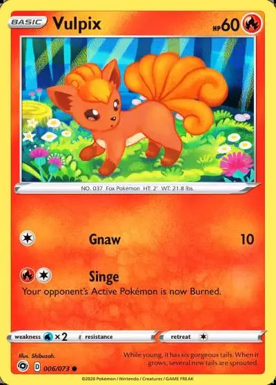 Vulpix 6/73 Champion's Path Pokemon card