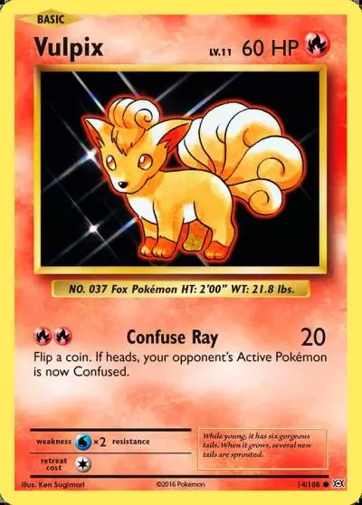 Vulpix 14/108 Evolutions Pokemon card