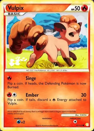 Vulpix 87/123 HeartGold & SoulSilver Pokemon card