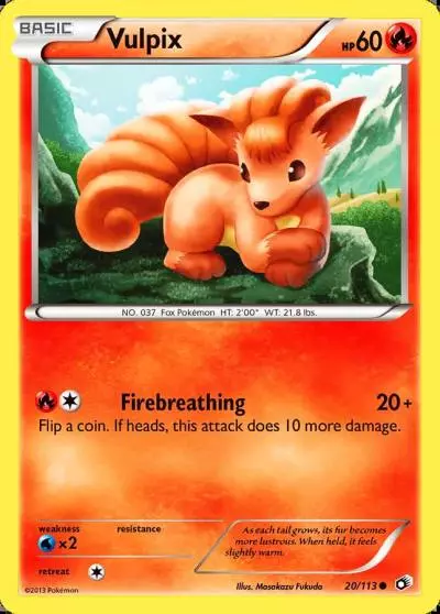 Vulpix 20/113 Legendary Treasures Pokemon card