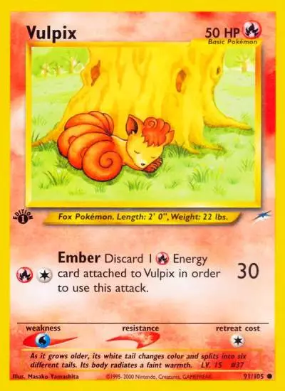 Vulpix 91/105 Neo Destiny Pokemon card