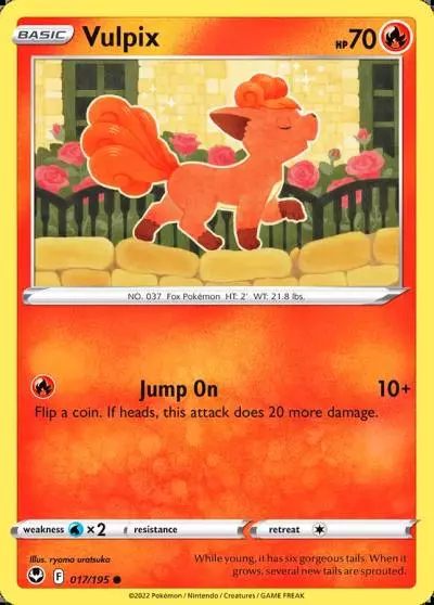 Vulpix 17/195 Silver Tempest Pokemon card