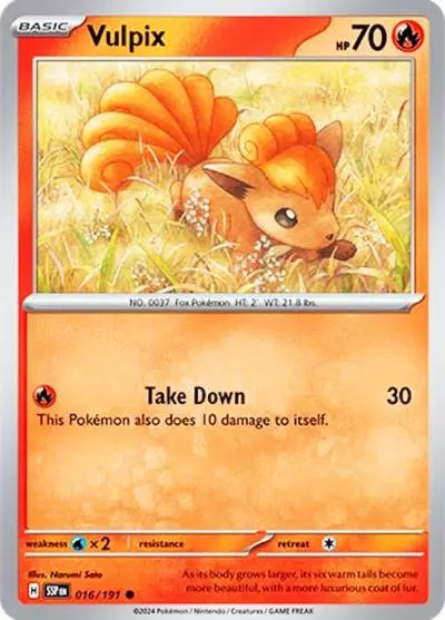 Vulpix 16/191 Surging Sparks Pokemon card