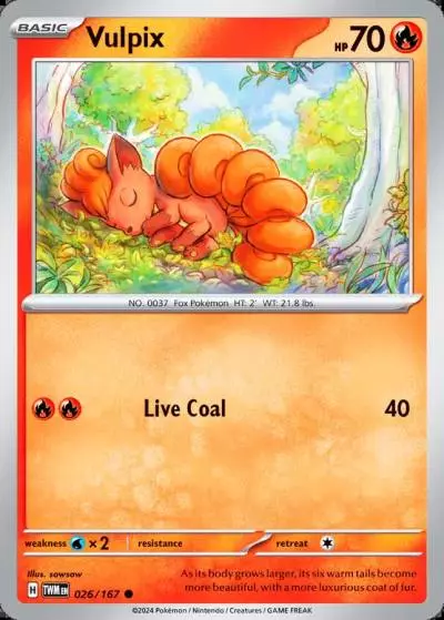 Vulpix 26/167 Twilight Masquerade Pokemon card