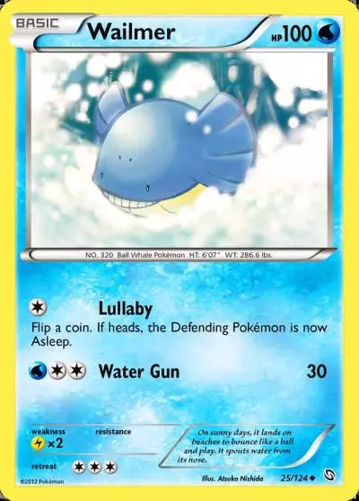 Wailmer 25/124 Dragons Exalted Pokemon card