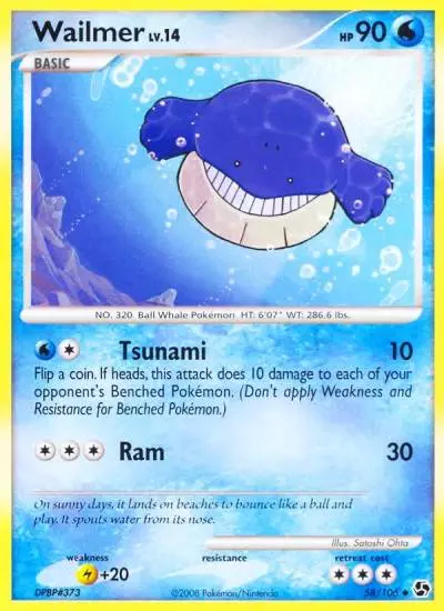 Wailmer 58/106 Great Encounters Pokemon card