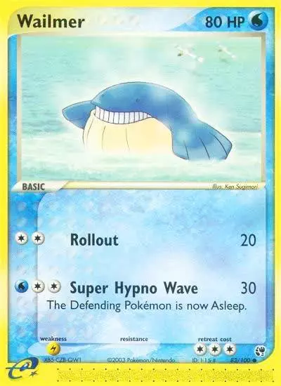 Wailmer 83/100 Sandstorm Pokemon card