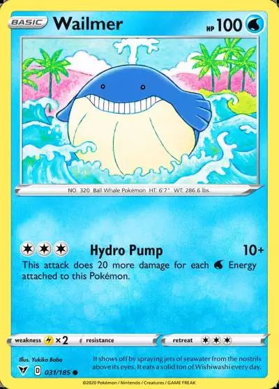 Wailmer 31/185 Vivid Voltage Pokemon card