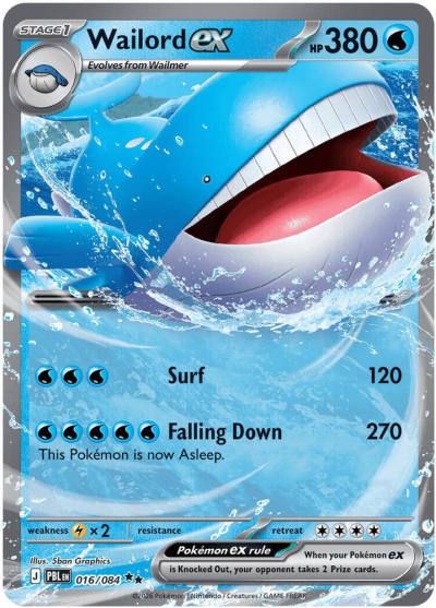 Wailord ex 16/84 Pitch Black Pokemon card