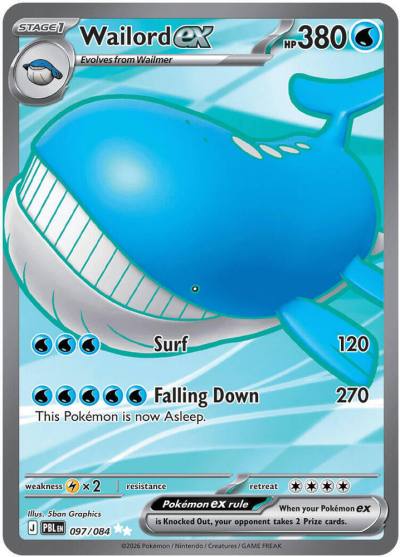 Wailord ex 97/84 Pitch Black Pokemon card