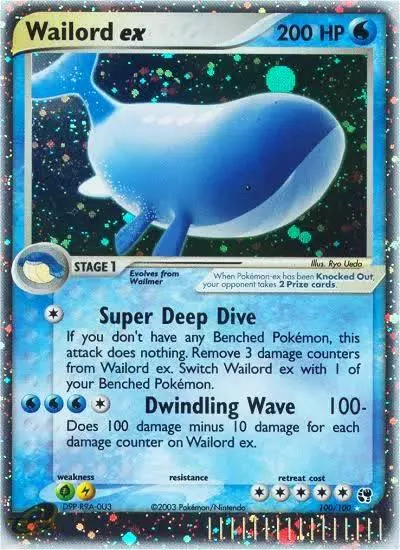 Wailord ex 100/100 Sandstorm Pokemon card