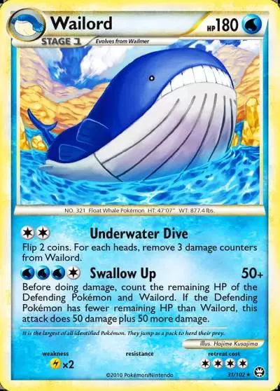 Wailord 31/102 HS—Triumphant Pokemon card