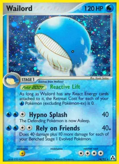 Wailord 14/92 Legend Maker Pokemon card