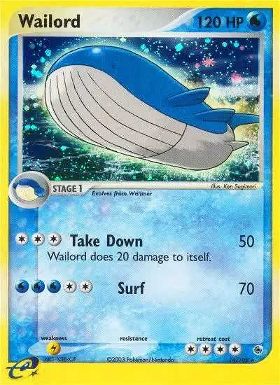 Wailord 14/109 Ruby & Sapphire Pokemon card