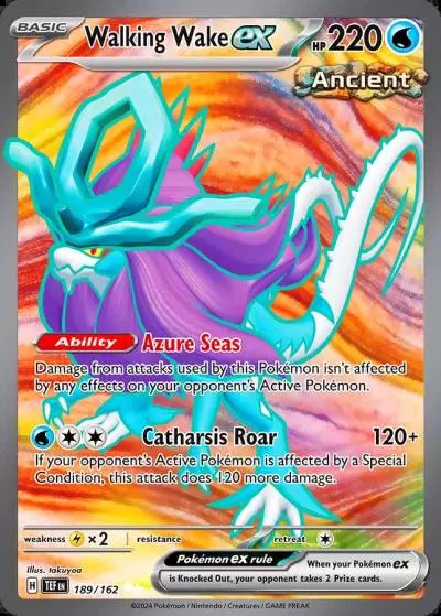 Walking Wake ex 189/162 Temporal Forces Pokemon card
