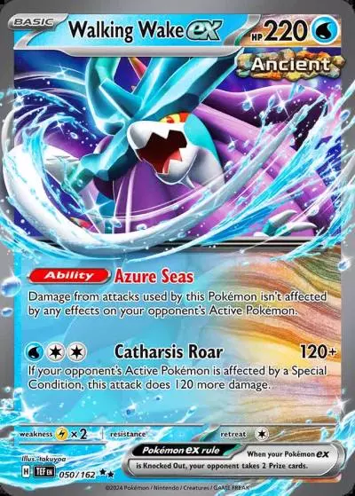 Walking Wake ex 50/162 Temporal Forces Pokemon card