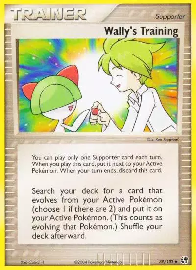 Wally's Training 89/100 Sandstorm Pokemon card