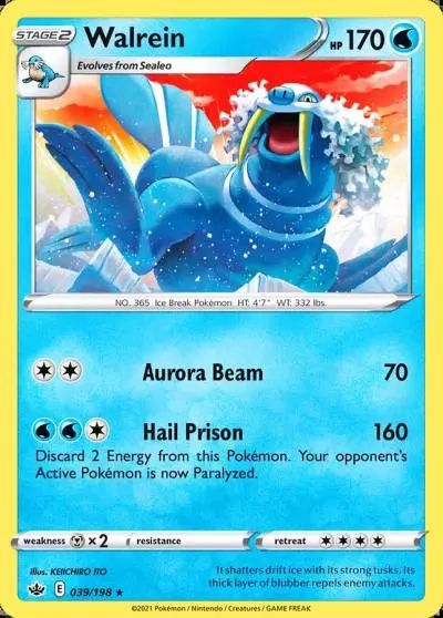Walrein 39/198 Chilling Reign Pokemon card