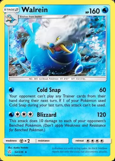Walrein 52/236 Cosmic Eclipse Pokemon card