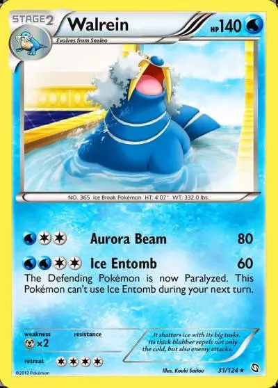 Walrein 31/124 Dragons Exalted Pokemon card