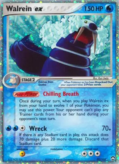 Walrein ex 99/108 Power Keepers Pokemon card