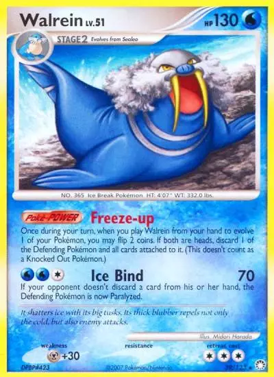Walrein 39/123 Mysterious Treasures Pokemon card