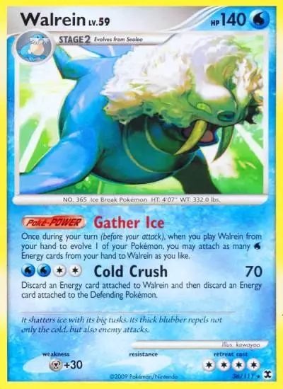 Walrein 36/111 Rising Rivals Pokemon card