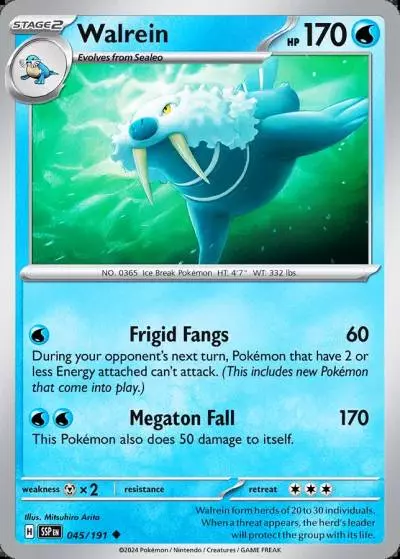 Walrein 45/191 Surging Sparks Pokemon card