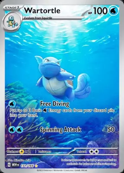 Wartortle 171/165 151 Pokemon card