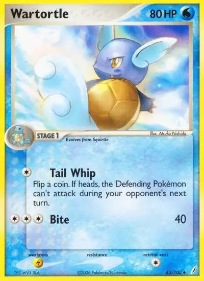 Wartortle 43/100 Crystal Guardians Pokemon card