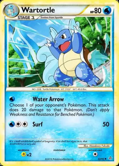 Wartortle 42/95 HS—Unleashed Pokemon card