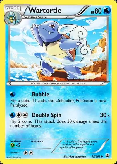 Wartortle 15/101 Plasma Blast Pokemon card