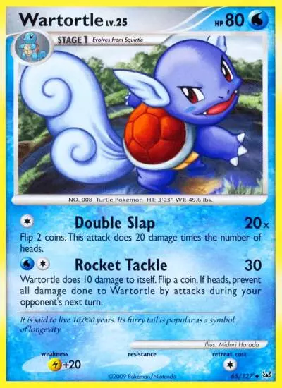 Wartortle 65/127 Platinum Pokemon card
