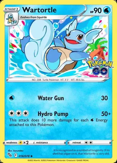 Wartortle 16/78 Pokémon GO Pokemon card
