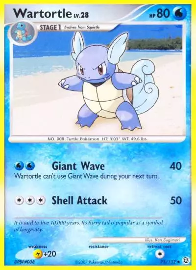 Wartortle 75/132 Secret Wonders Pokemon card