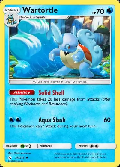 Wartortle 34/214 Unbroken Bonds Pokemon card
