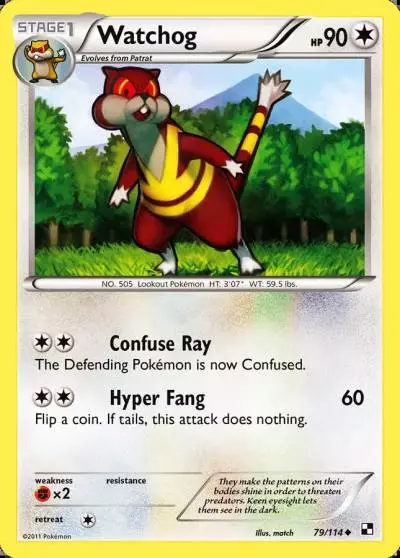 Watchog 79/114 Black & White Pokemon card