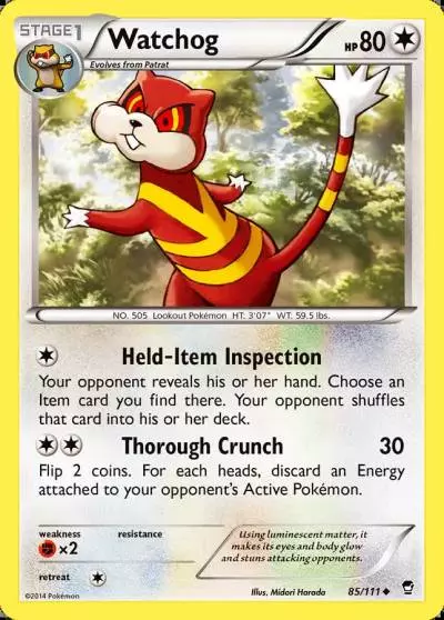 Watchog 85/111 Furious Fists Pokemon card