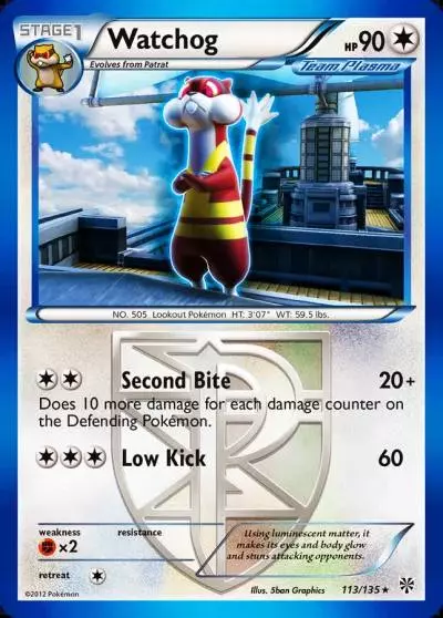 Watchog 113/135 Plasma Storm Pokemon card