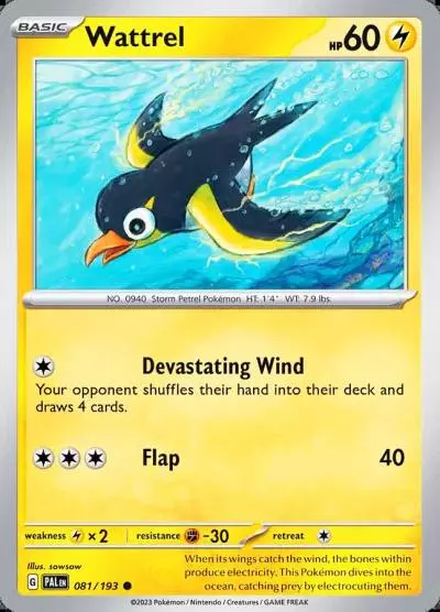 Wattrel 81/193 Paldea Evolved Pokemon card