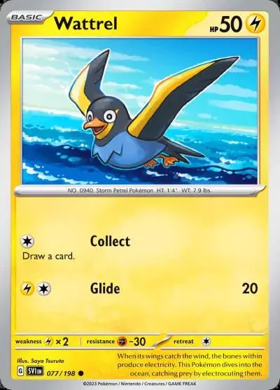 Wattrel 77/198 Scarlet & Violet Pokemon card