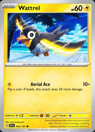 Wattrel 66/191 Surging Sparks Pokemon card