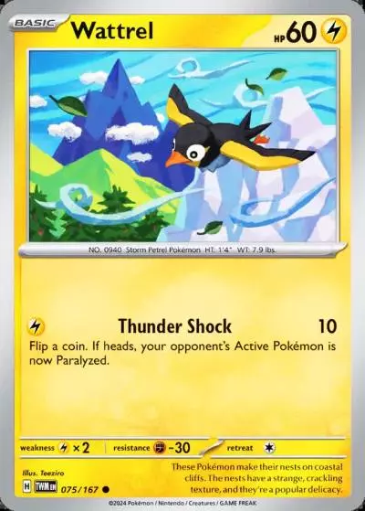 Wattrel 75/167 Twilight Masquerade Pokemon card