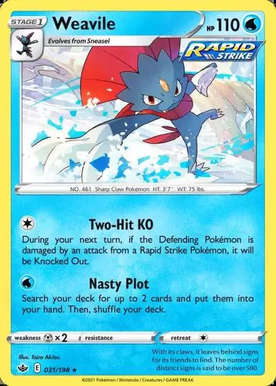 Weavile 31/198 Chilling Reign Pokemon card