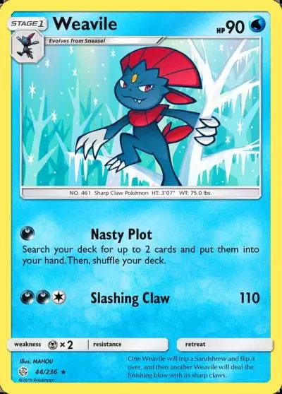 Weavile 44/236 Cosmic Eclipse Pokemon card