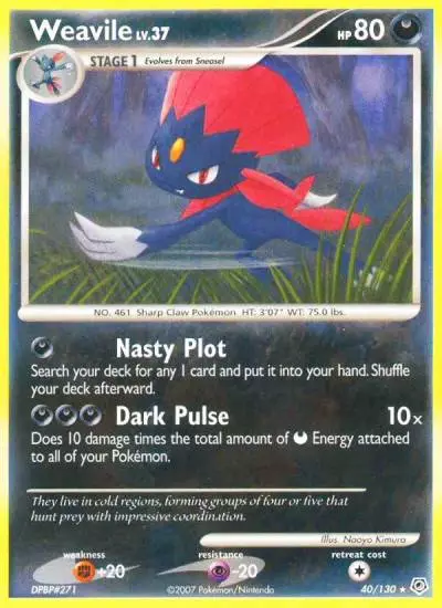 Weavile 40/130 Diamond & Pearl Pokemon card