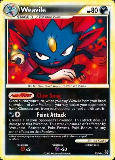 Weavile 25/90 HS—Undaunted Pokemon card